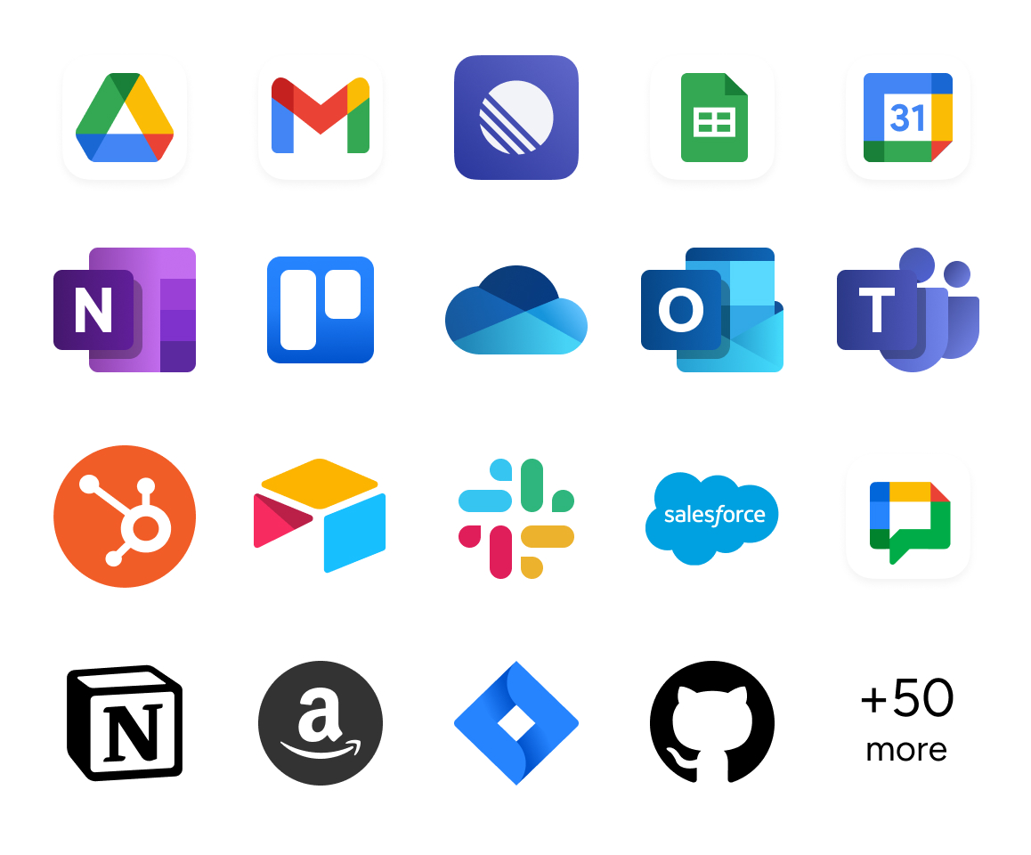 Grid of SaaS integration logos